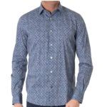 Alley Docks 963-Camicia fantasia  cotone elasticizzato  col. Dark Grey