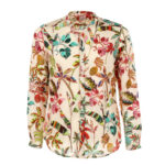 Officina 36 - Camicia fantasia dis foglie - collo coreano - col. Multicolor