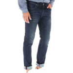 KJ Jeans 5 tasche slim fit lavaggio scuro sabbiato - blu