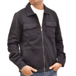 Markup- Giubbino Felpa Overshirt full Zip con tasche a toppa - col. Blue