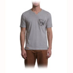 Markup t-shirt jersey fiammato TFR con tasca fantasia applicata  col. Tortora
