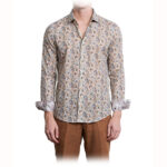 Markup Camicia mussola di cotone fantasia floreale - Fango-militare-color