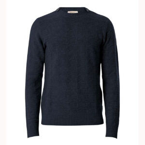 Markup: Maglia girocollo jacquard F.7 con bottoni sul collo - Blue