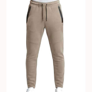 Markup - Pantalone interlock con laccio e tasche zip - Tortora